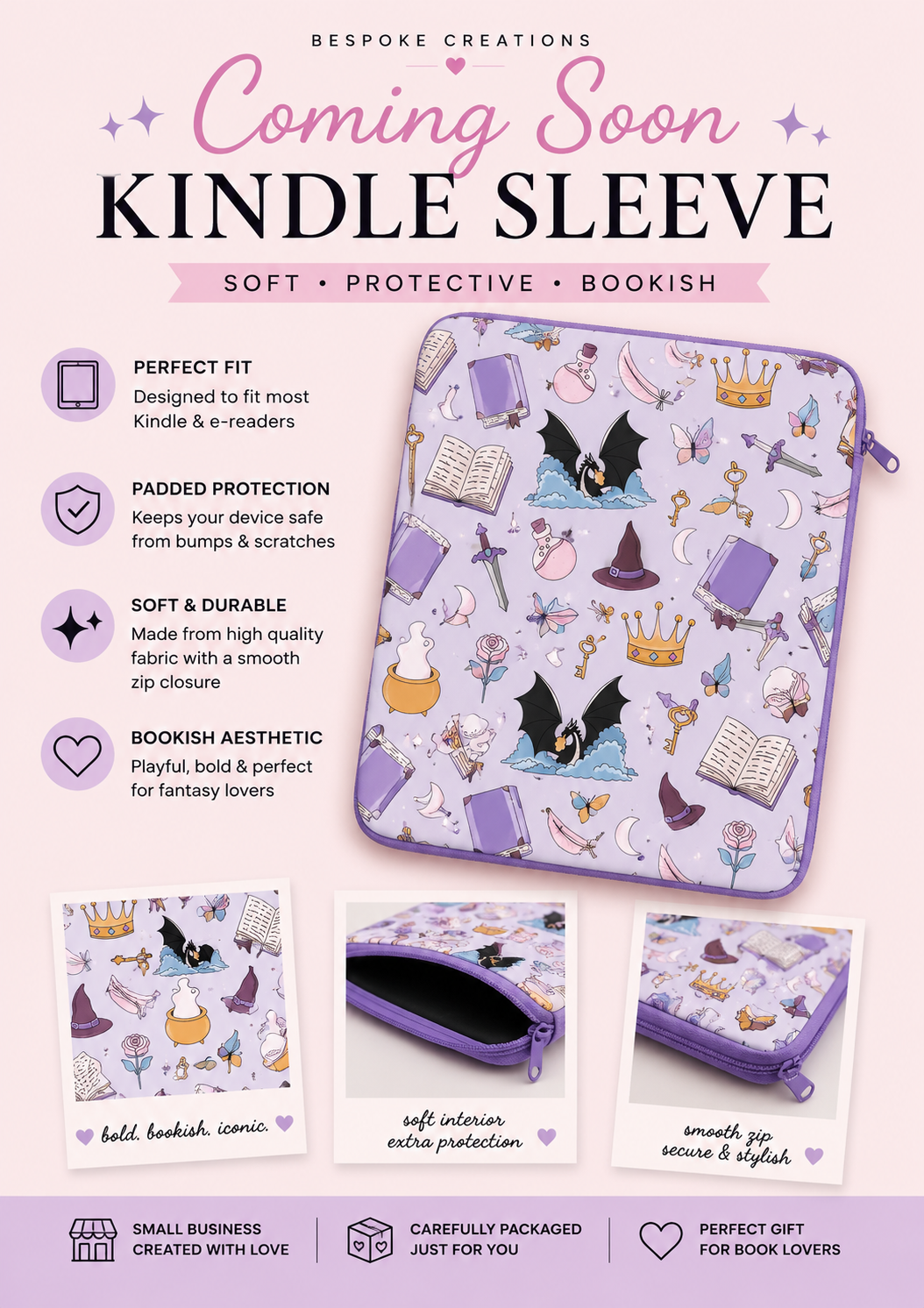 Now in stock!! Fantasy Kindle Sleeve ✨