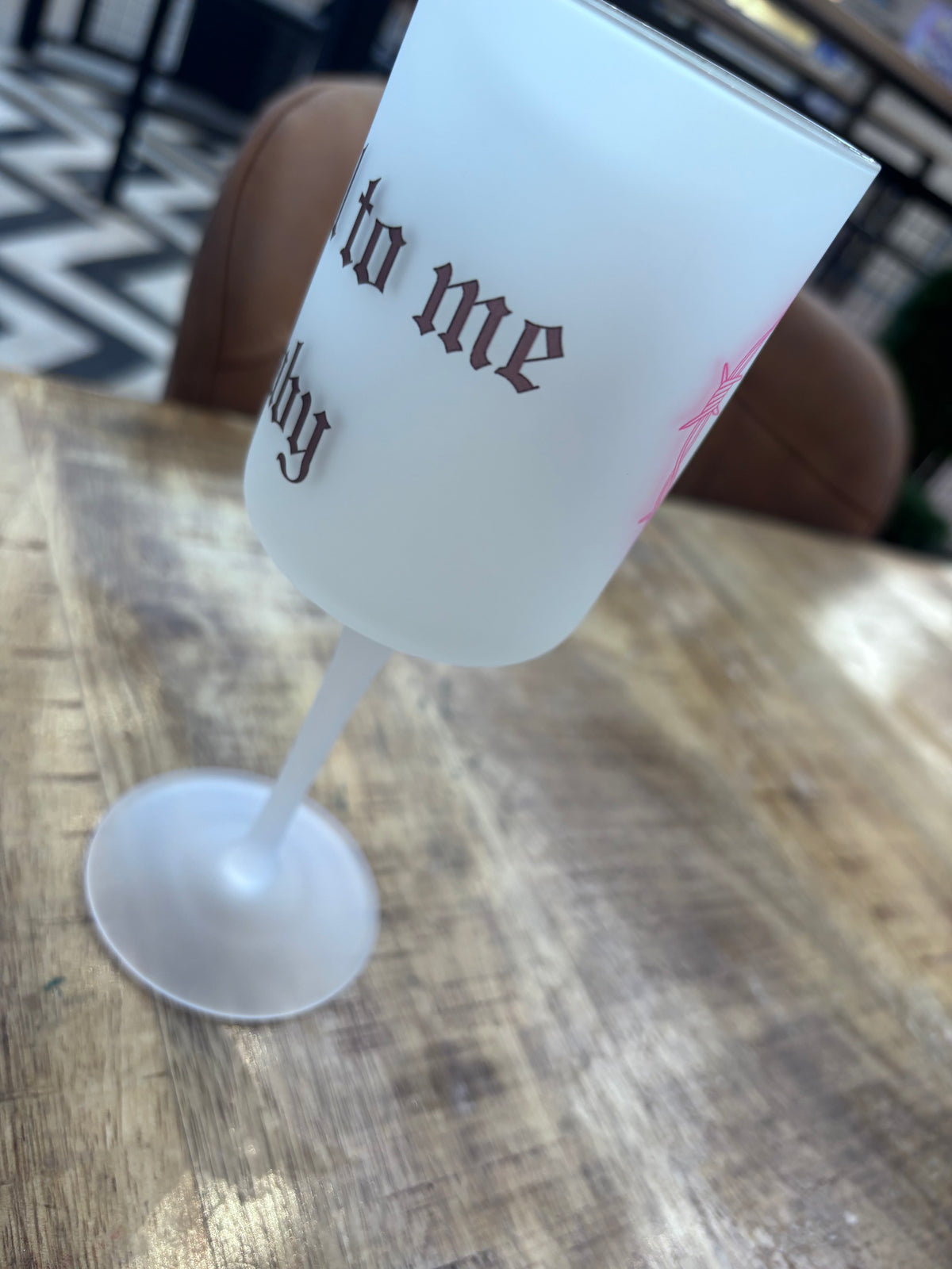 Dark Romance Frosted Wine Glass