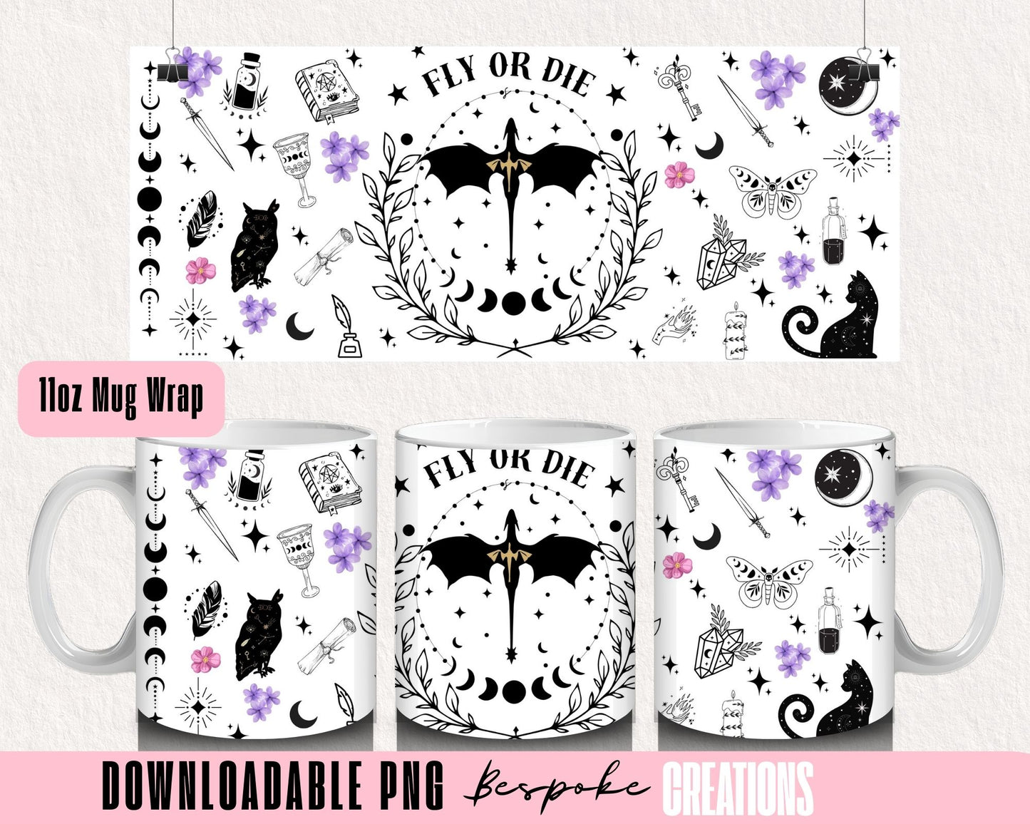 11oz Mug Fantasy Design Download - Purple B