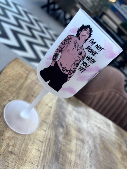 Dark Romance Frosted Wine Glass