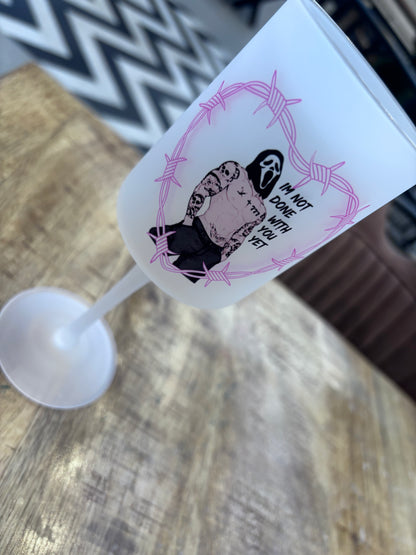 Dark Romance Frosted Wine Glass