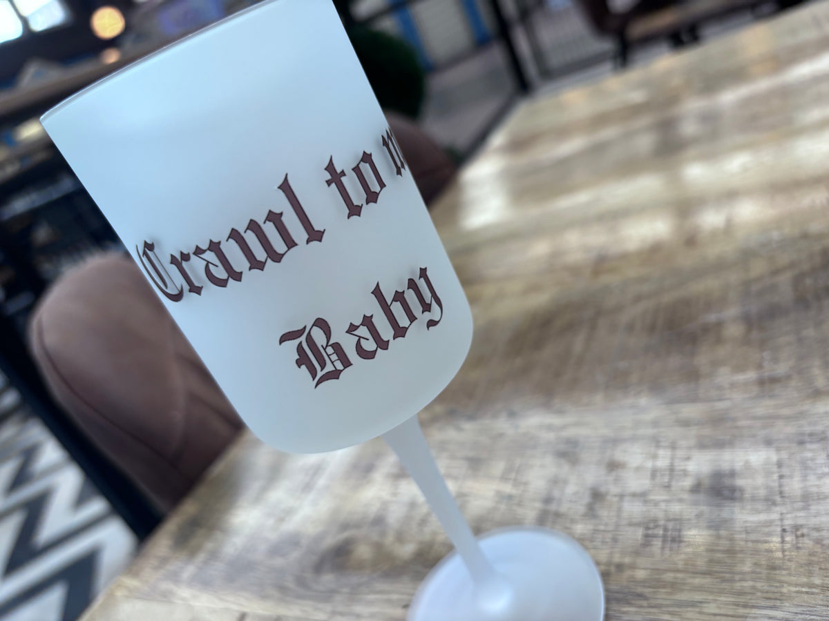 Dark Romance Frosted Wine Glass