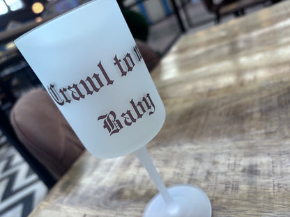 Dark Romance Frosted Wine Glass