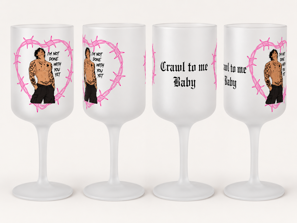 Dark Romance Frosted Wine Glass
