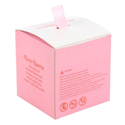 The Sun Rose Quartz Crystal Chip Candle