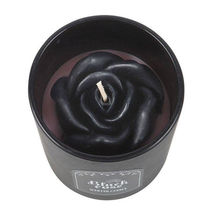 Gothic Black Rose Scented Candle with 3D Roses