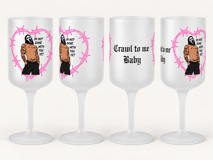 Dark Romance Frosted Wine Glass