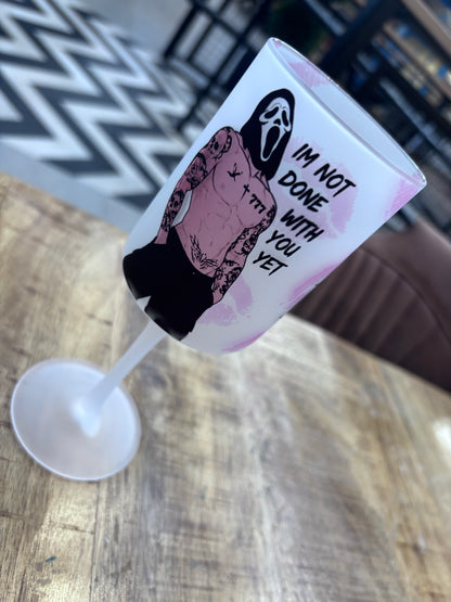 Dark Romance Frosted Wine Glass