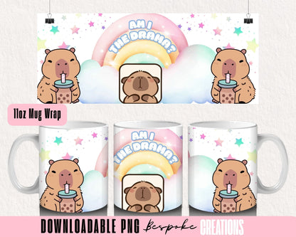 11oz Mug Cute Capybara Design Download