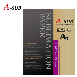 A-SUB Sublimation Paper A4, 210x297mm, 100 Sheets, 125gsm