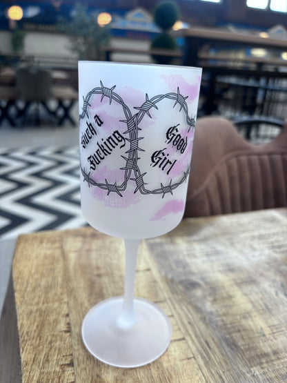 Dark Romance Frosted Wine Glass