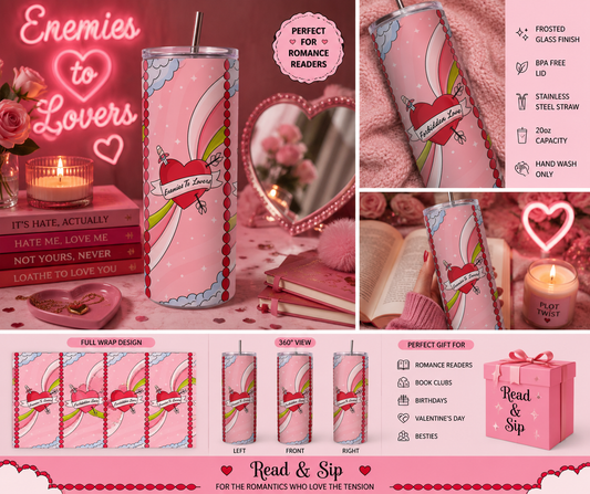 20oz Frosted Glass Tumbler + Metal Straw