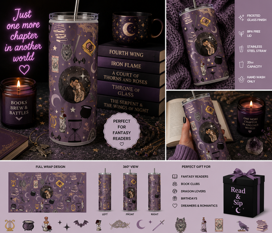 20oz Frosted Glass Tumbler + Metal Straw