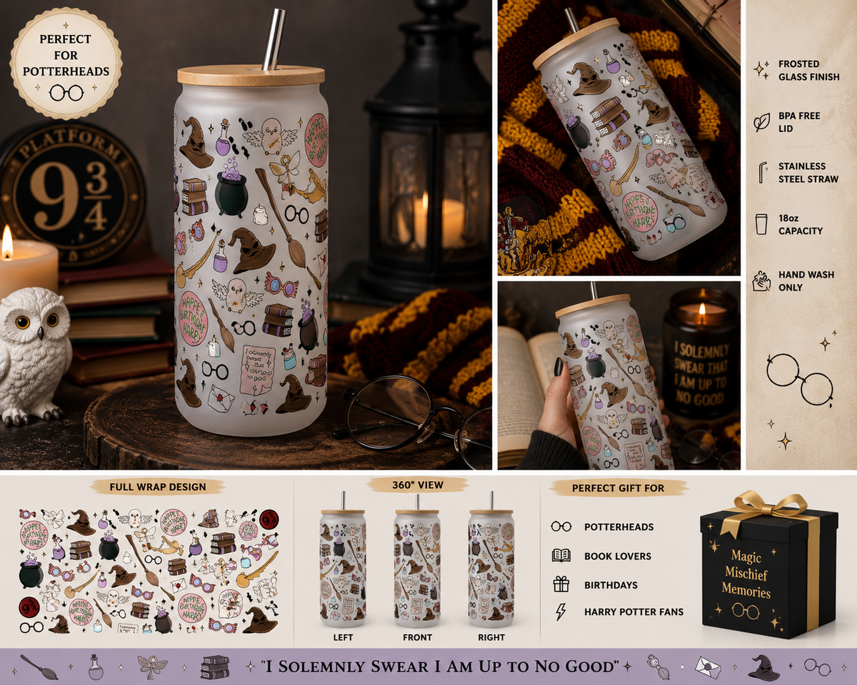 18oz Frosted Glass Tumbler + Metal Straw