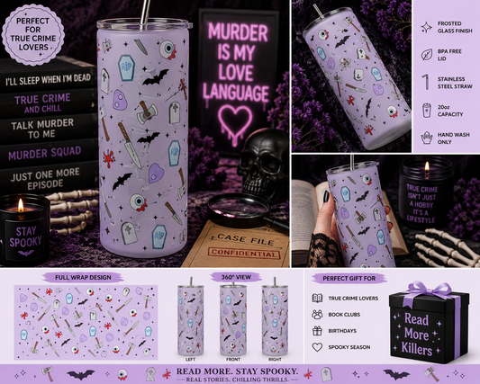 20oz Frosted Glass Tumbler + Metal Straw