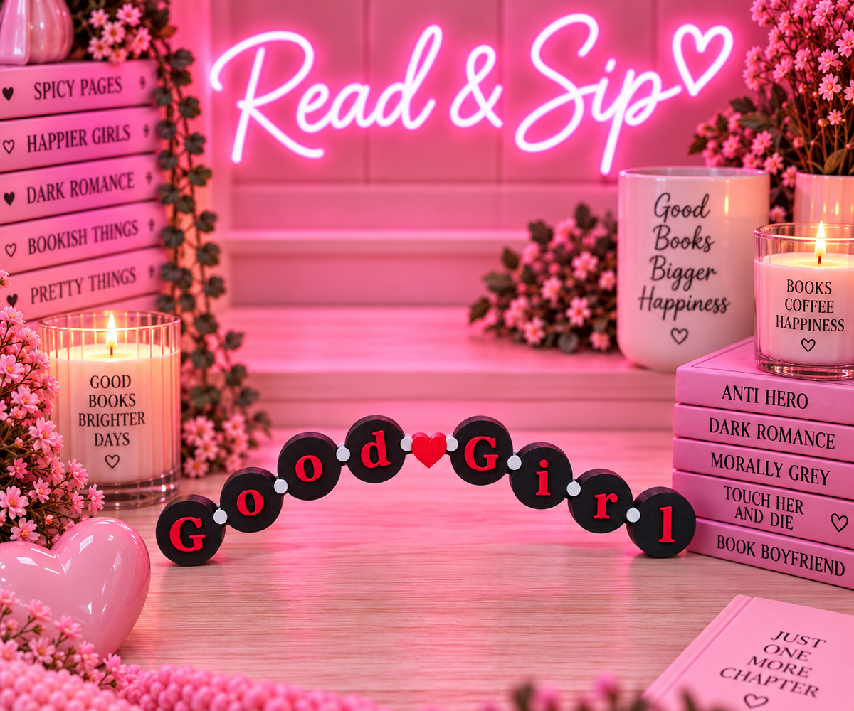 Dark Romance 3D Printed Bookshelf Decor Accessories: Good girl