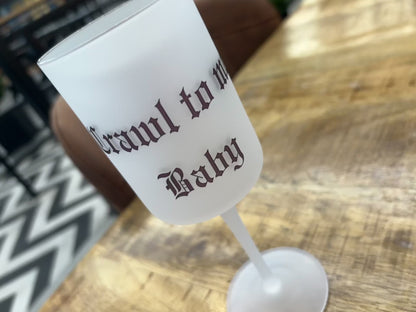 Dark Romance Frosted Wine Glass